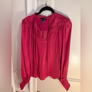 Aqua Pink Long Sleeve Blouse Size XS